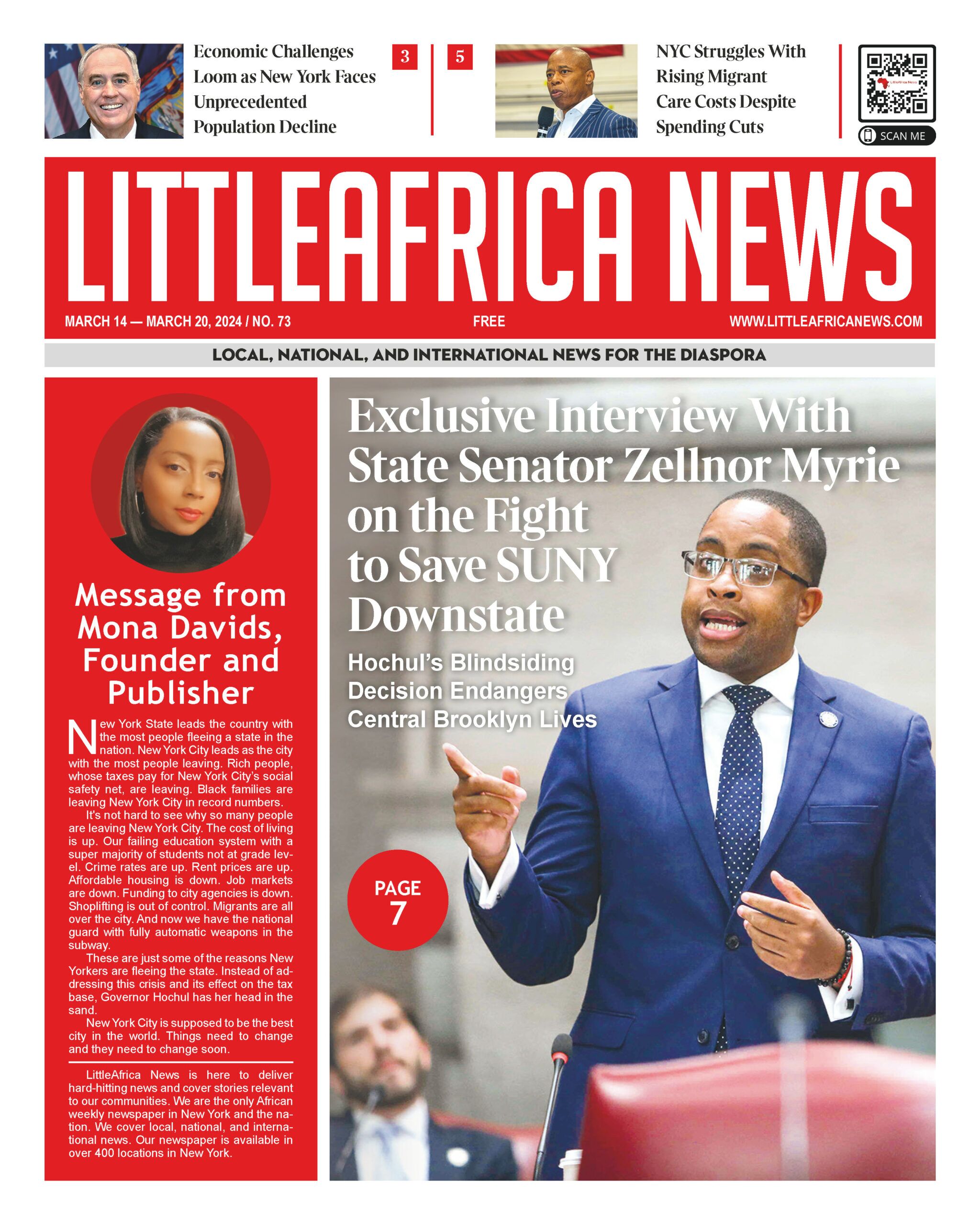 LittleAfrica News Newspaper Front Page-Zellnor Myrie