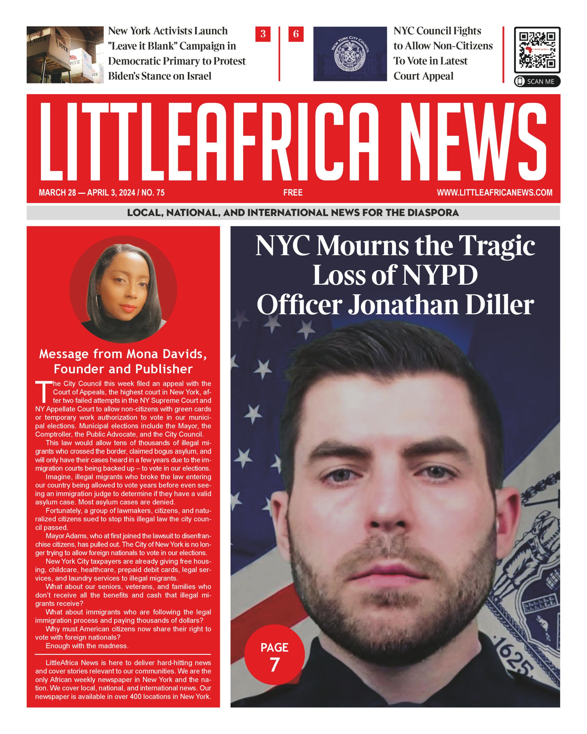 LittleAfrica News Newspaper Cover Page-March 28, 2024-Jonathan Diller